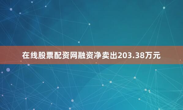 在线股票配资网融资净卖出203.38万元